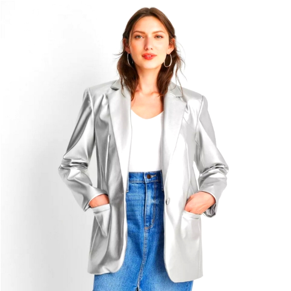 Metallic Silver Blazer